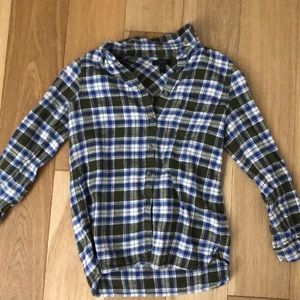 J. Crew green and blue flannel shirt size 2